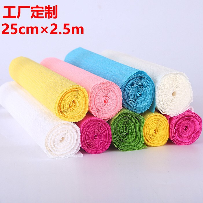 25cm Colorfulful Crepe Paper, Wrinkle Curling Paper, Flower Packaging, Kindergarten Handmade DIY Floral Production 25cm Colorfulful Crepe Paper, Wrinkle Curling Paper, Flower Packaging, Kindergarten Handmade DIY Floral Production