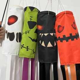 万圣节新款节日装饰旗帜南瓜幽灵万圣节风向袋防水鬼节户外装饰品