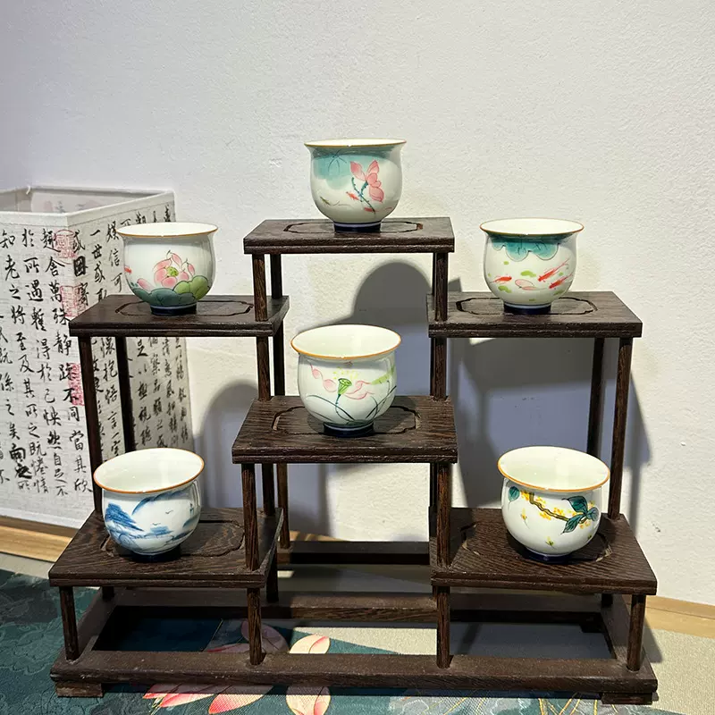 羊脂玉瓷釉下手绘铃兰茶杯品茗杯个人杯家用商务随手礼单杯礼盒装
