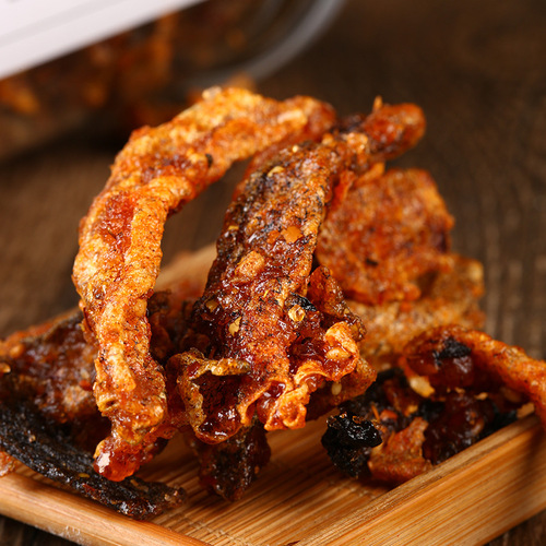Crispy Fish Skin Instant Spicy Fish Skin Crispy Honey Glazed Fish Dried Snack for Office Leisure Netted Seafood Snack