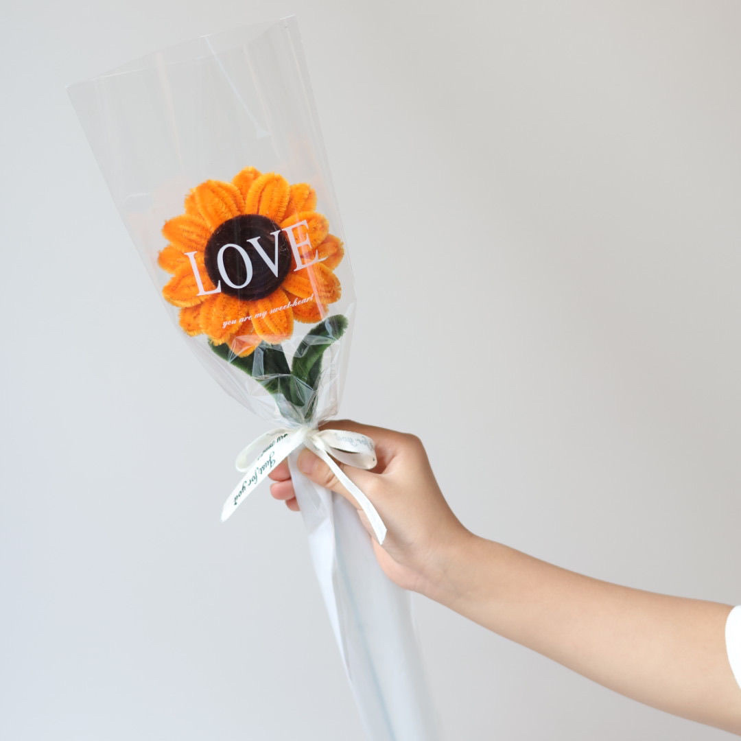 Ramo de girasol superdenso terminado Día del maestro Regalo de graduación de girasol creativo para compañeros de clase y maestros