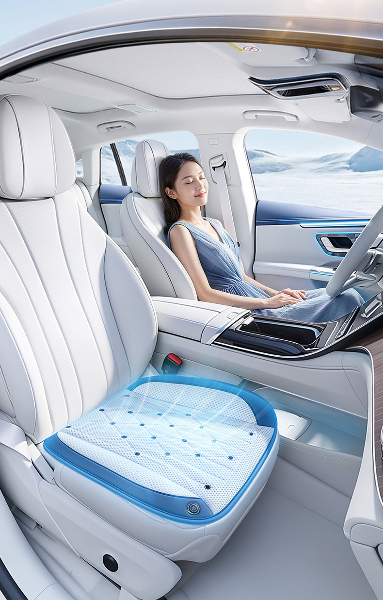 Cross-border wholesale ventilated seat cushion, cooling seat pad, summer cool breathable cooling pad, truck backrest with fan