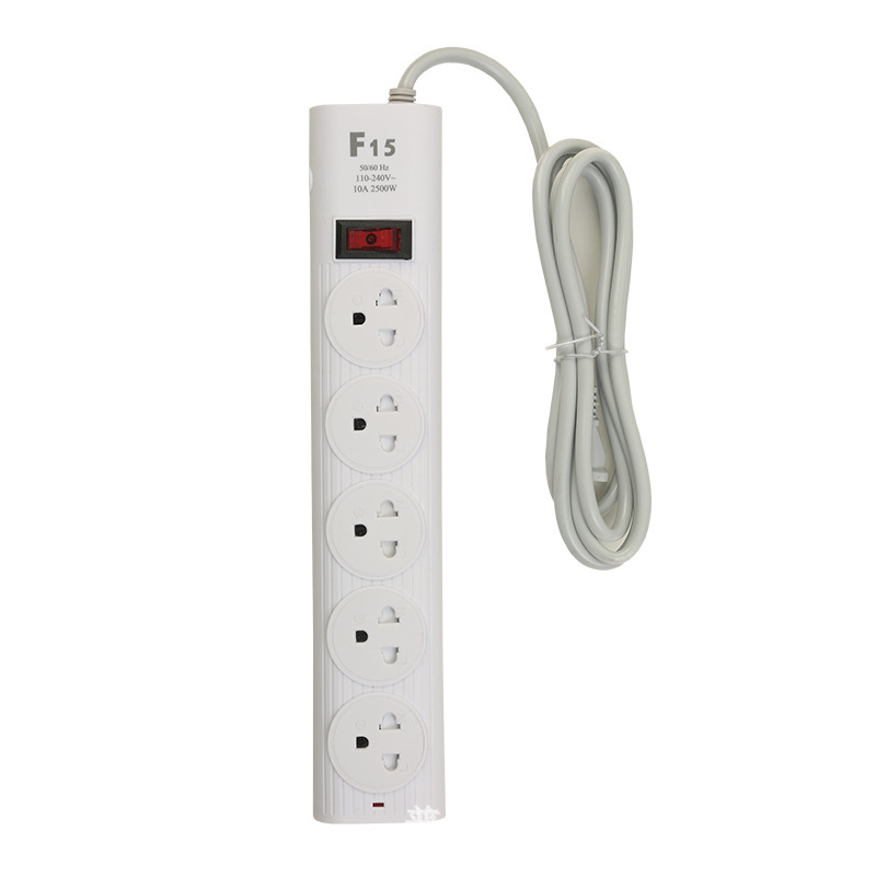 F15 # enchufe de estilo americano con agujeros múltiples con puertas de seguridad de comercio electrónico transfronterizo de 1,8 metros multifunción en blanco y negro