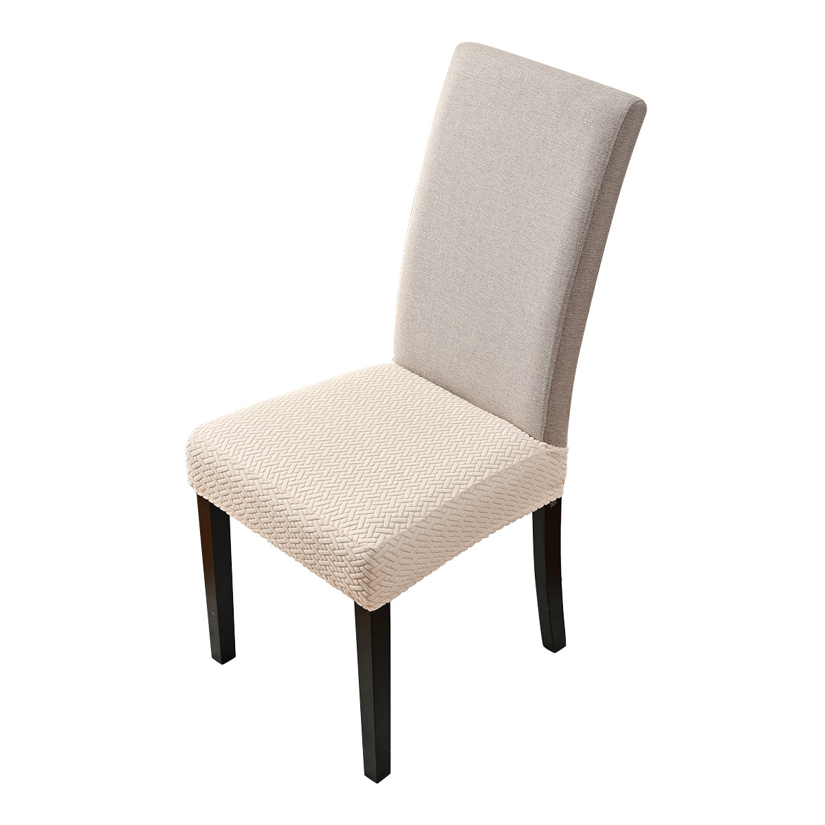 Transfronterizo T-striped taburete elástico doble cubierta de cubierta de silla jacquard elástica cubierta de silla de comedor de hotel en stock