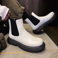 冬季切爾西皮靴韓系英倫風新款男式靴子百搭休閑厚底短靴潮馬丁靴