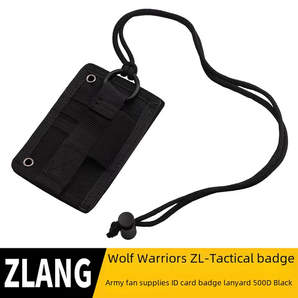 Cross-border Outdoor Tactical Certificate Card Set Bag with Lanyard Breast Card Work Number Card Military Fan Field CS Equipment