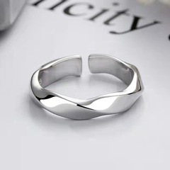 Wave Distorted Open Ring Korean Version INS Minimalist Fashion Personality Quality Polished Twisted Finger Ring E-commerce Supply Source