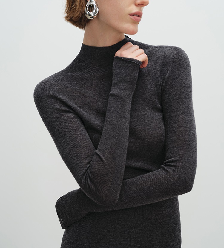 揚子120S極細ウール雲柔感シームレス一体多襟タイプのニット上着の女性