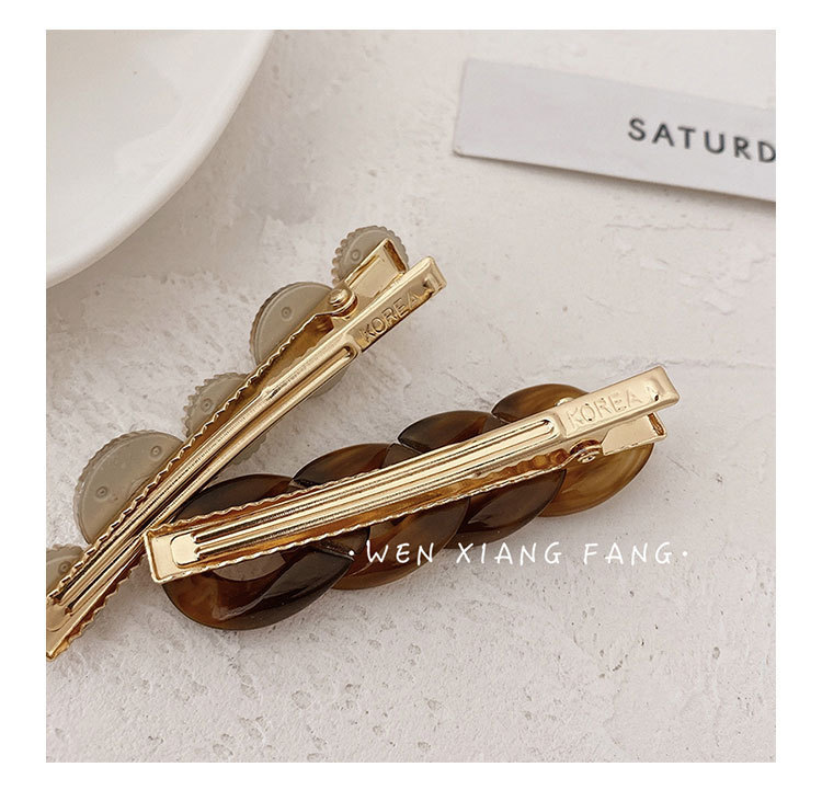 Inlay Design Simple Style Style Simple Style Women's Chains Print Arylic Inlay Pearl Hair Clip