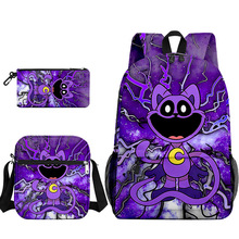 3D新品smiling critters恐怖波比微笑动物背包书包笔袋挎包三件套