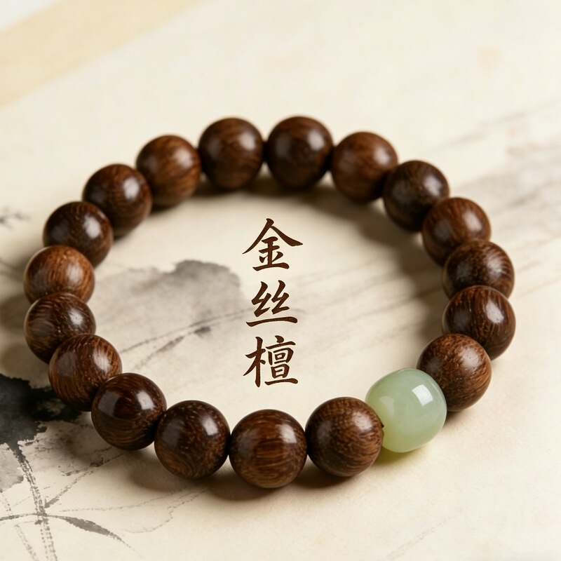 Golden Sandalwood Bracelet with Hand-Held Prayer Beads DIY for Men and Women, Vintage National Trend Style for Couples Golden Sandalwood Bracelet with Hand-Held Prayer Beads DIY for Men and Women, Vintage National Trend Style for Couples