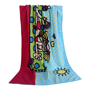 Polyester fiber polyester beach towel manufacturers make digital printing bath towel beach bath towel cartoon bath towel