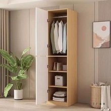 免安装全实木衣柜定 制简约卧室家用大小户型儿童挂衣柜夹缝床尾