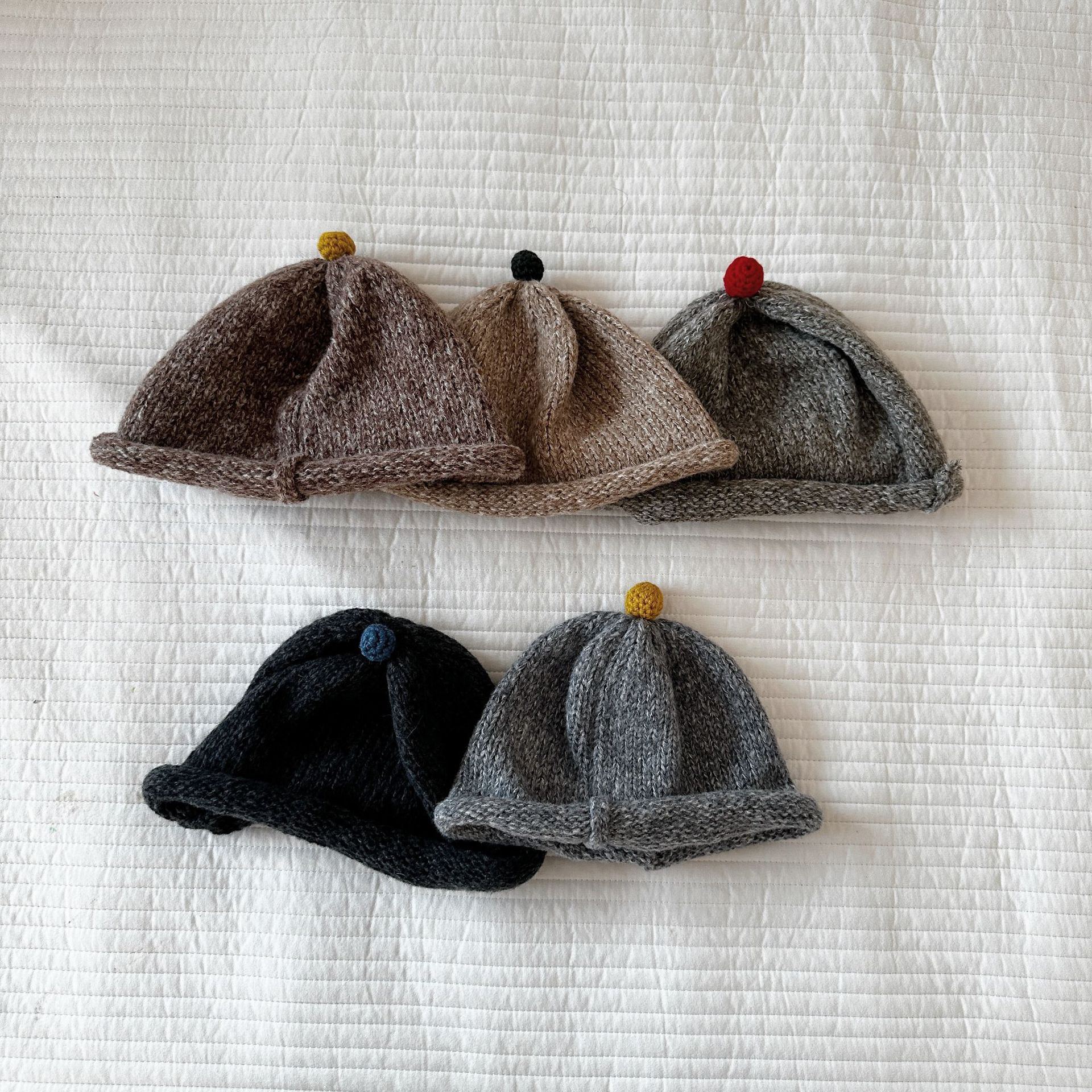 Caña de pera ropa infantil sombrero otoño invierno sombrero de lana para niños niñas y niñas Año Nuevo bebé pequeño invierno caliente