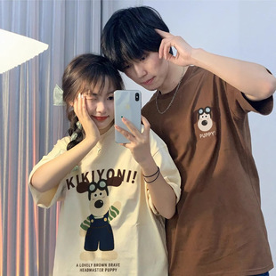 Summer Pure Cotton Short-Sleeved T-Shirt Couple Wear Lazy Style Loose Niche Design Tops for Men and Women Student Trendy Class Uniforms
