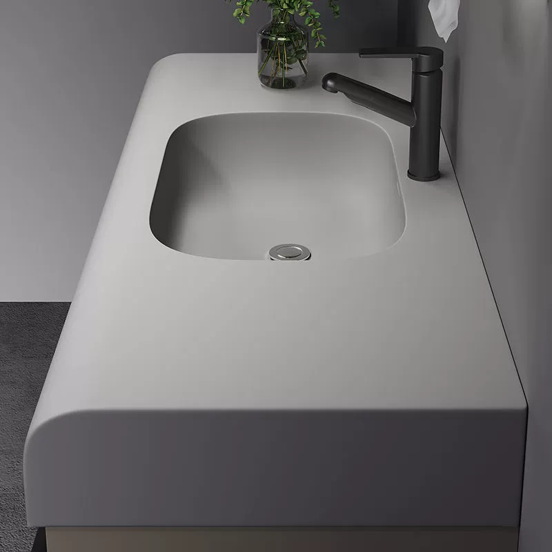 Встроенный умывальник, серый шкаф для ванной комнаты, умывальник, светильник для ванной комнаты, роскошная простая комбинация, прочный умывальник темно-хаки