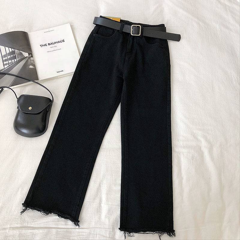 百搭外贸女源网显瘦阔腿长裤高腰地摊货新款2024宽松牛仔裤女夏季