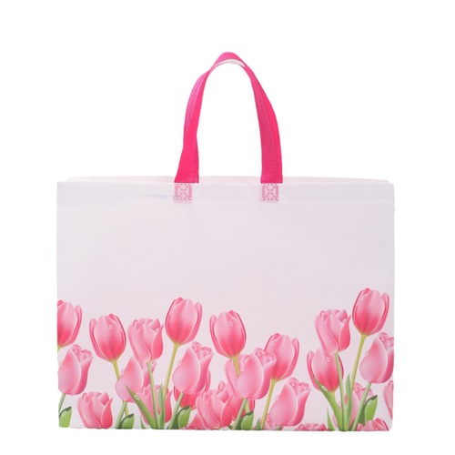 Tulip non-woven fabric coated environmentally friendly clothing store handbag shopping gift packaging bag clothes good-looking bag