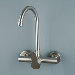 304 stainless steel in-wall kitchen faucet large curved in-wall balcony two-way mixed water hot and cold faucet