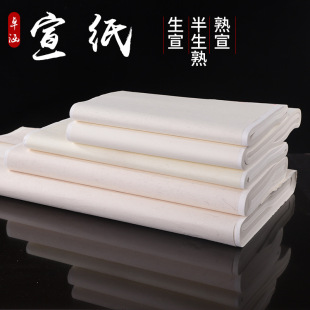 书画纸半生熟宣纸四尺毛笔书法作品纸生宣纸国画专用初学者练字纸-阿里巴巴