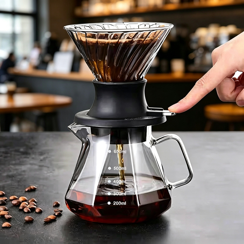 Juego de Cafetera de Goteo Manual con Taza Inteligente y Filtro para Café