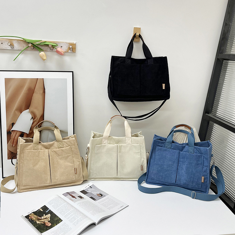 Bolso para mujeres 2022 nuevo estilo coreano de gran capacidad bolso de lona de bolsillo de bolso de hombro para estudiantes bolso de mano moda