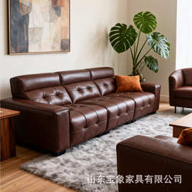 现代轻奢真皮沙发酒店大堂沙发别墅客厅大气沙发办公室真皮沙发