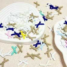 合金简约纯色蝴蝶结直孔不规则双面DIY手工串珠手链散珠饰品配件