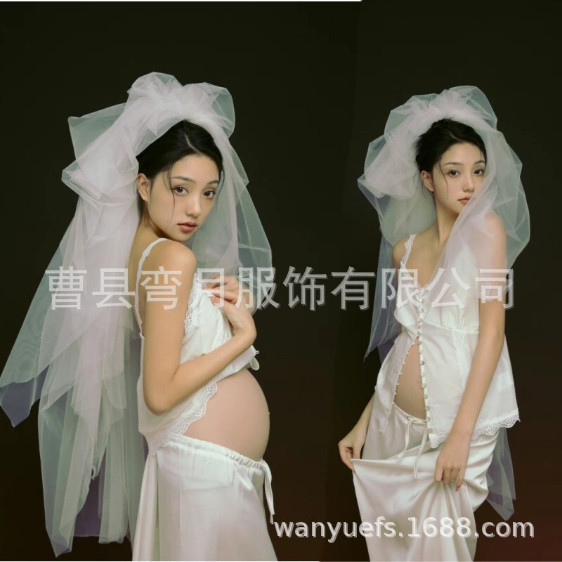 Photo Studio New pregnant women's photo clothing fresh home cute mummy Art Photo Photo Photo big belly photo at home