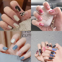 Wholesale nail stickers Internet celebrity whitening nail stickers jelly glue manicure patches diamond-encrusted removable wearable fake nail patches