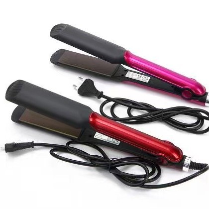 Enrollos domésticos, plancha de pelo recta de doble propósito, temperatura de varios niveles ajustable, plancha de barba de maíz, férula esponjosa, plancha de pelo recta de maíz