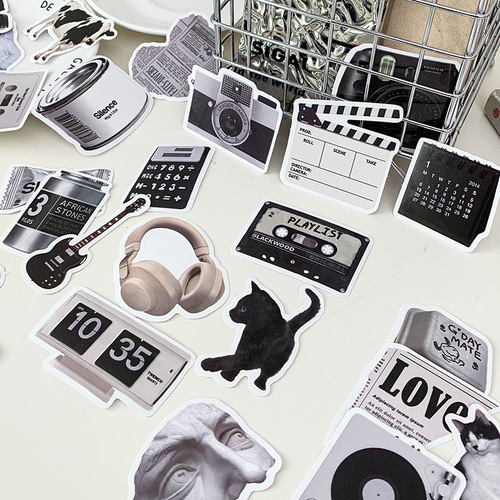 Simple ins style series of 50 non-repeating tablet notebook notebook diy graffiti decorative stickers 8 styles