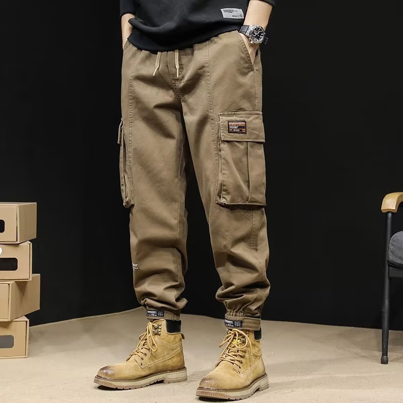 Men's Cross-Border Cargo Pants Spring and Autumn New Japanese Style Trendy Brand Stylish Jogger Pants Large Size Loose Multi-Pocket Casual Pants