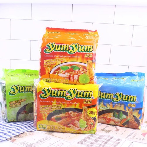 Thailand Yumyum Yangyang brand Tom Yum Instant Noodles 5 packs spicy and sour shrimp soup seafood mix instant noodles