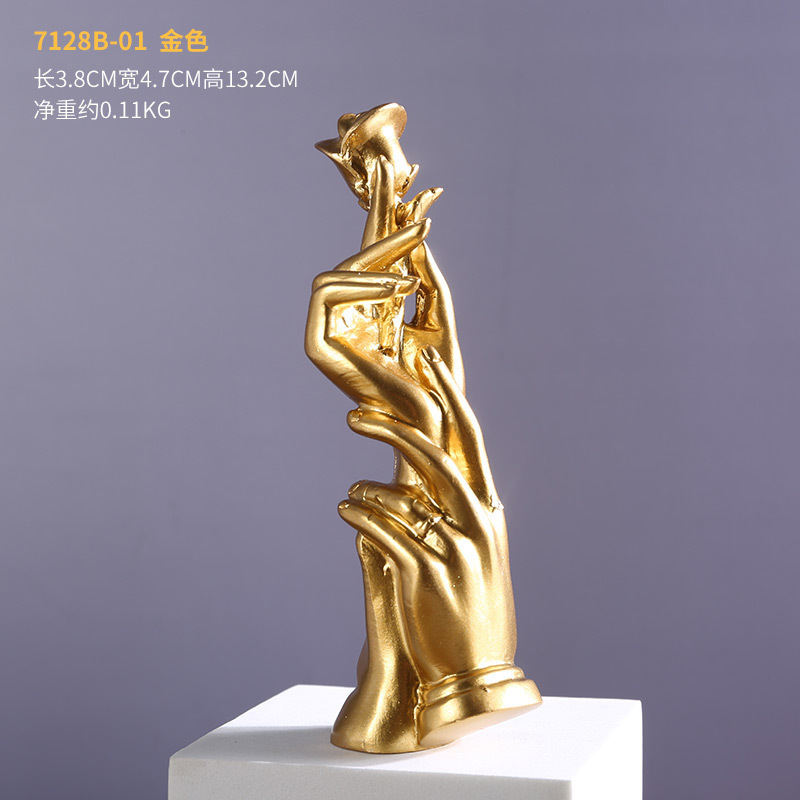 7128B-01 rosa de mano-dorado (pequeño)