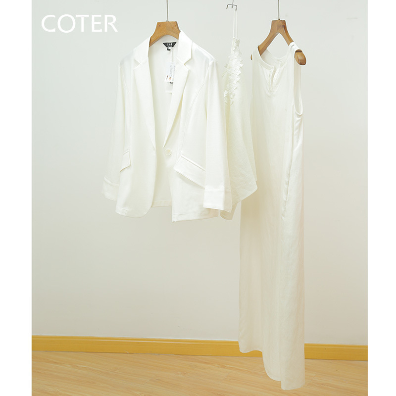 Elegant Linen Blazer for Women with a High-End Feel, 2026 Spring/Summer One-Button Suit Jacket, New Women's Fashion