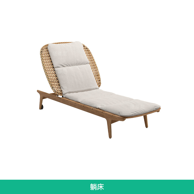 Sofá al aire libre mesa de centro combinación villa patio jardín ocio silla de ratán balcón al aire libre impermeable protector solar muebles de ratán image 14