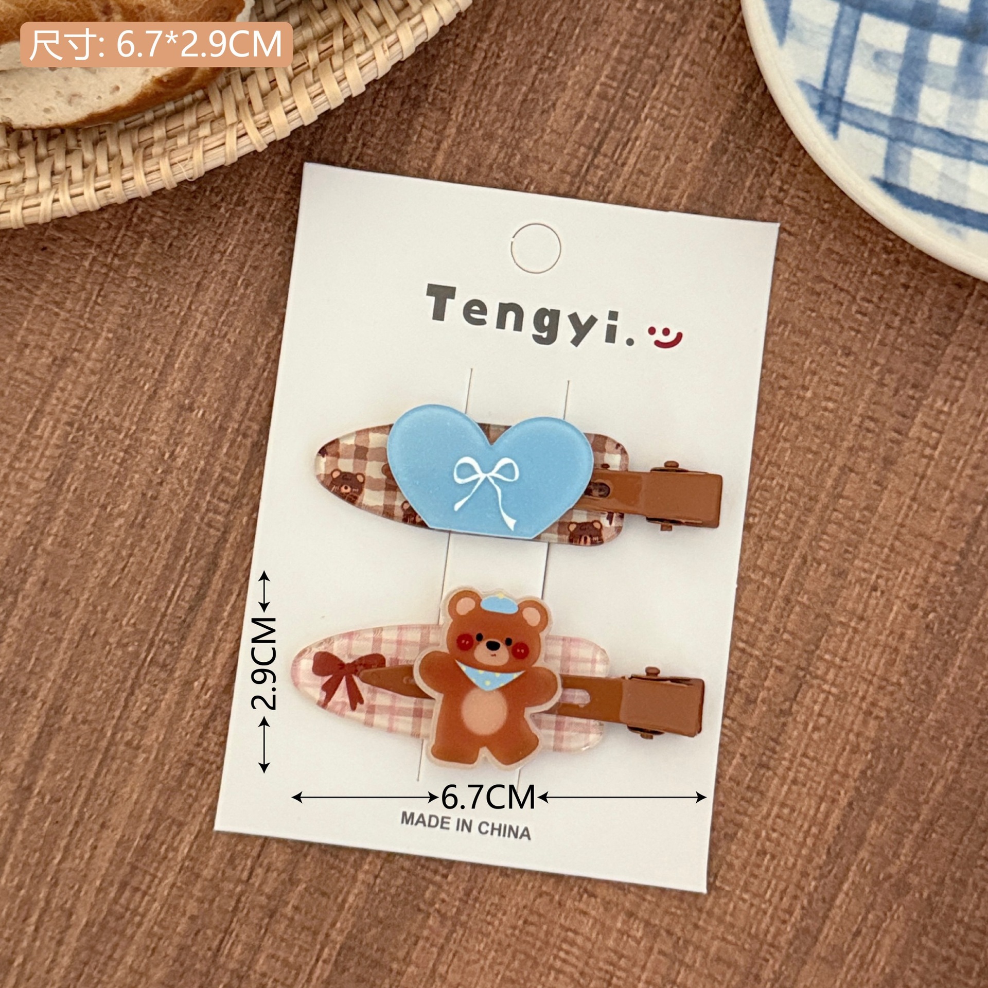 Diversión de dibujos animados oso acrílico clip de pelo dulce chica clip de boca de pato alto valor facial universal clip de pelo para niños adornos de cabello para mujeres