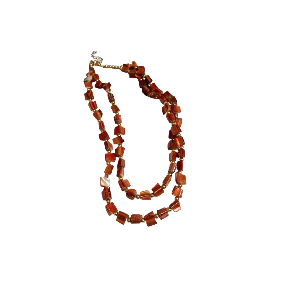 Collar con cuentas de concha de color irregular de verano Cadena de clavícula salvaje retro europea y americana