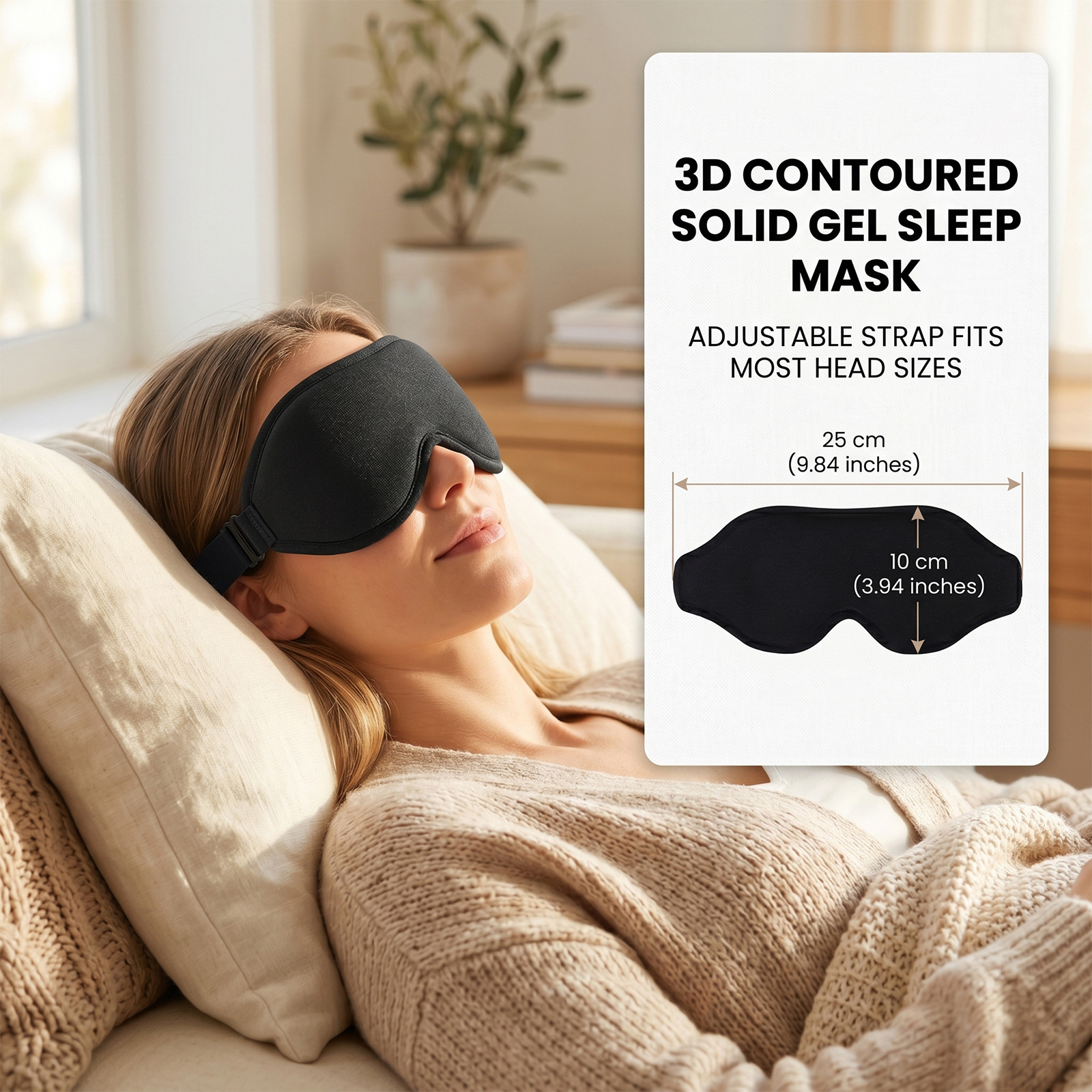 3D three-dimensional ice compress eye mask, gel hot and cold compress, relieves eye fatigue, blocks light for sleep, ice eye mask can be customized