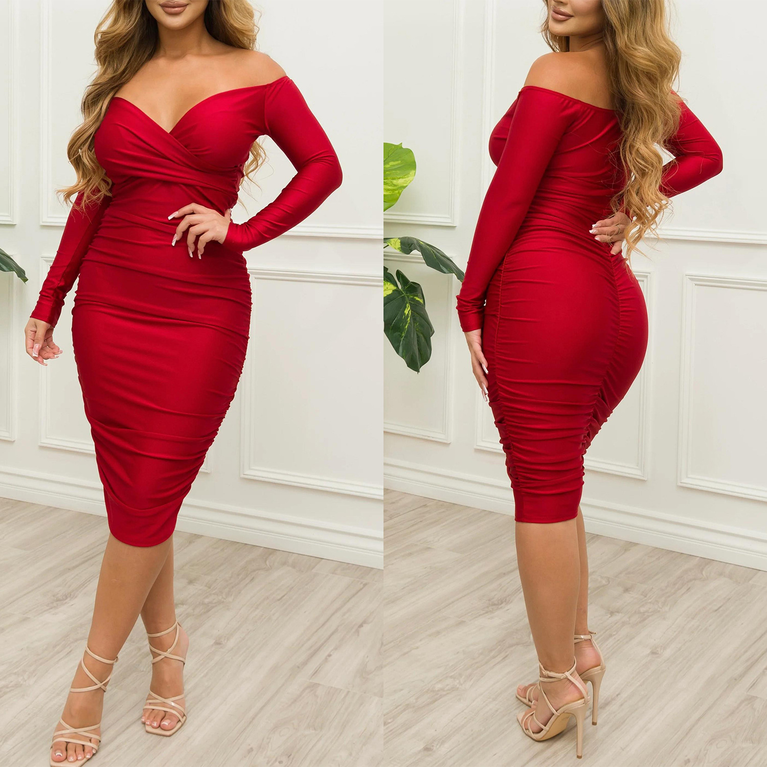 247g Weight Midi Dress Dress Length Type Sleeveless Sleeve Length Pencil Skirt Dresses Type Regular Sleeve Sleeve Type Spandex, Polyester Fabric Type Mid Waist Waist Line Daily Occasion Boat Neck Neckline Slim Fit Type Solid Color Pattern Summer, Spring, Autumn Season Women'S Gender Patchwork Design Fashion Style Wholesale Women'S Fashion Patchwork Solid Color Daily Boat Neck Sleeveless Pencil Skirt 7