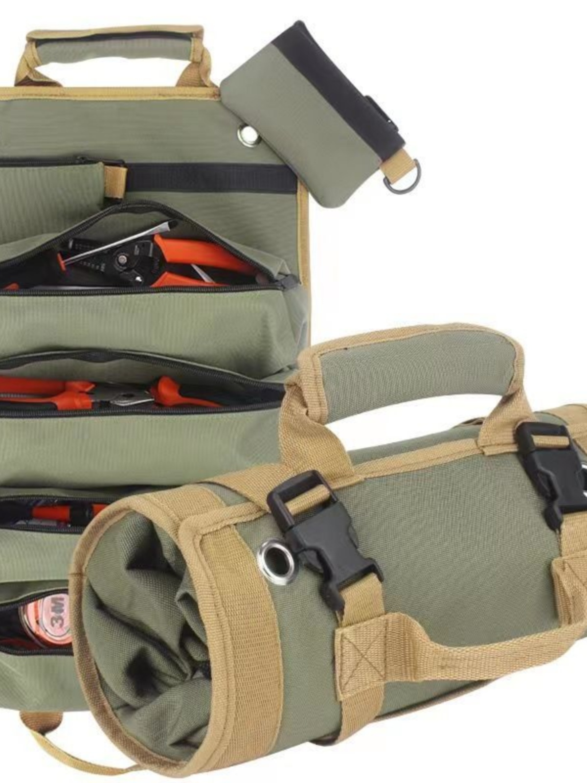 Rollo de herramientas para electricistas, tela Oxford, engrosado, electricista, bolsa de almacenamiento para carpintería, kit de herramientas de hardware para automóviles