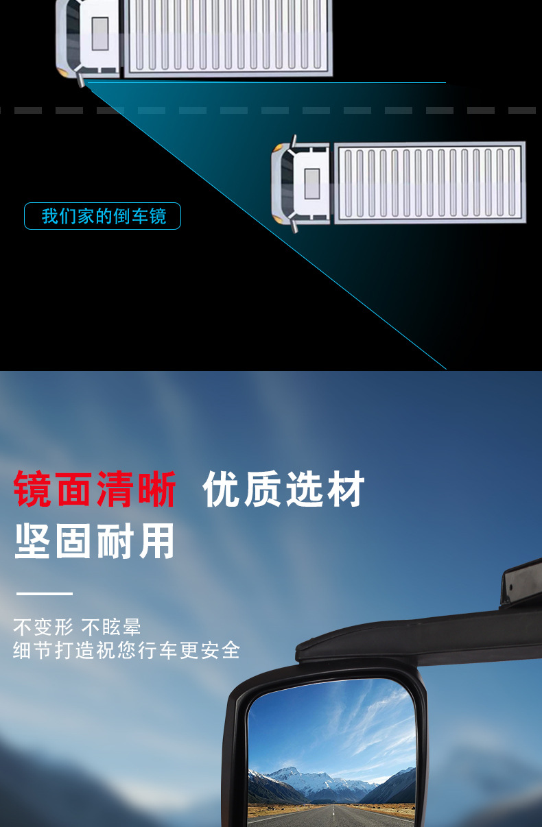 Rearview Mirror Suitable for Iveco Stralis Long-Arm Large Heavy Truck Reflector Rearview Mirror Truck Reversing Mirror