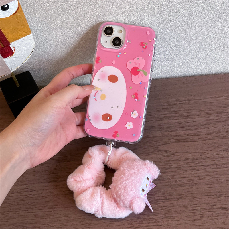 闪片大脸蝴蝶结美乐蒂小羊适用iPhone16苹果15ProMax手机壳14卡通|undefined