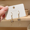 Retro fashionable small earrings with tassels, design silver needle, wholesale