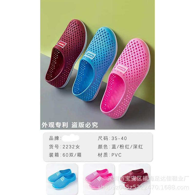 2024 New Women's All-Inclusive Croc Shoes Anti-Slip Casual Indoor Home Couple Baotou Slippers Manufacturer Wholesale