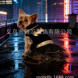 跨境新款万圣节蝙蝠女侠蓬蓬裙宠物狗狗服装