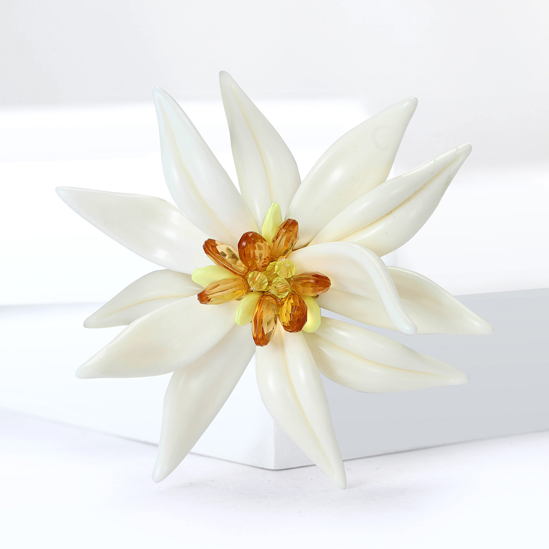 Pastoral Style Enamel Edelweiss Flower Brooch Korean Style Simple Elegant Ladies Suit Decorative Corsage Accessories