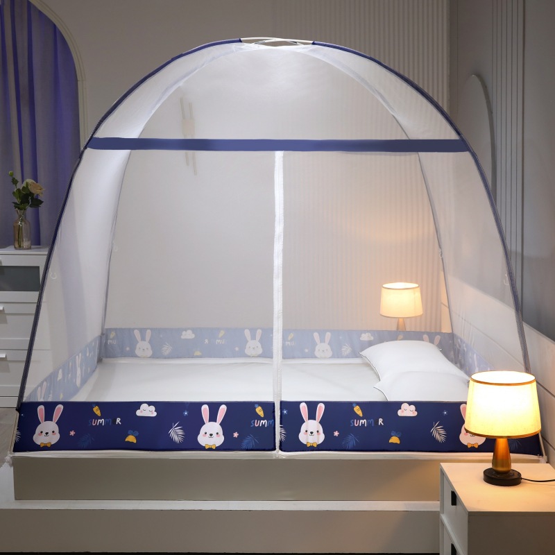 2023 nueva instalación-libre anti-Mosquito a prueba de polvo bolsa mongol impresa mosquitera dibujos animados anti-mosquito 1,5 m 1,2 m 1,8 M