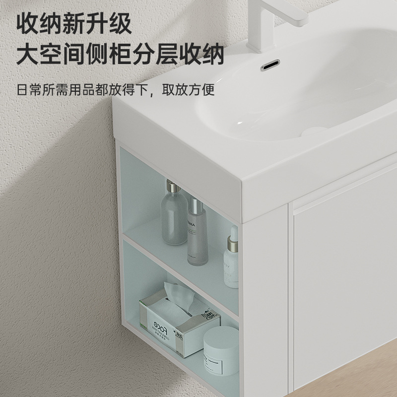 espesar panal de abeja espacio aluminio lado abierto almacenamiento pequeño gabinete de baño combinación cerámica lavabo lavabo lavabo lavabo